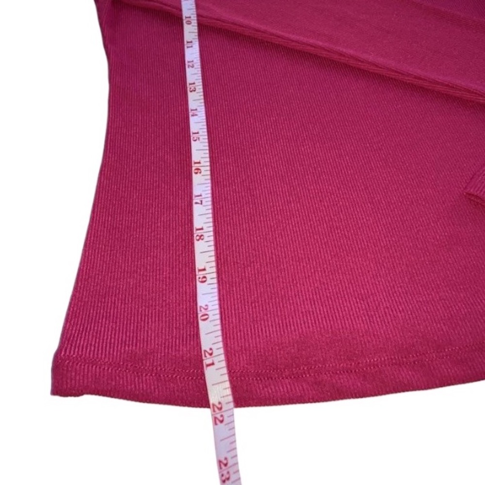 Neon Pink Dynamite Turtle Neck Ribbed Top - Picture 3 of 5